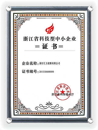 Certificado de Pequeña y Mediana Empresa de Ciencia y Tecnología de la Provincia de Zhejiang -1