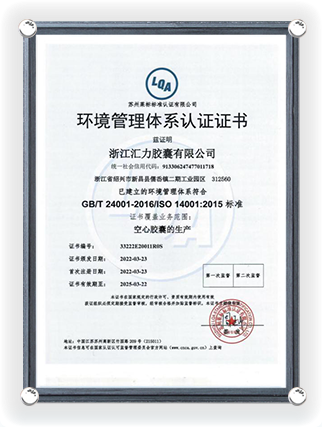 Certificado de Certificación del Sistema de Gestión Ambiental (Versión China) 22 de Marzo de 2025